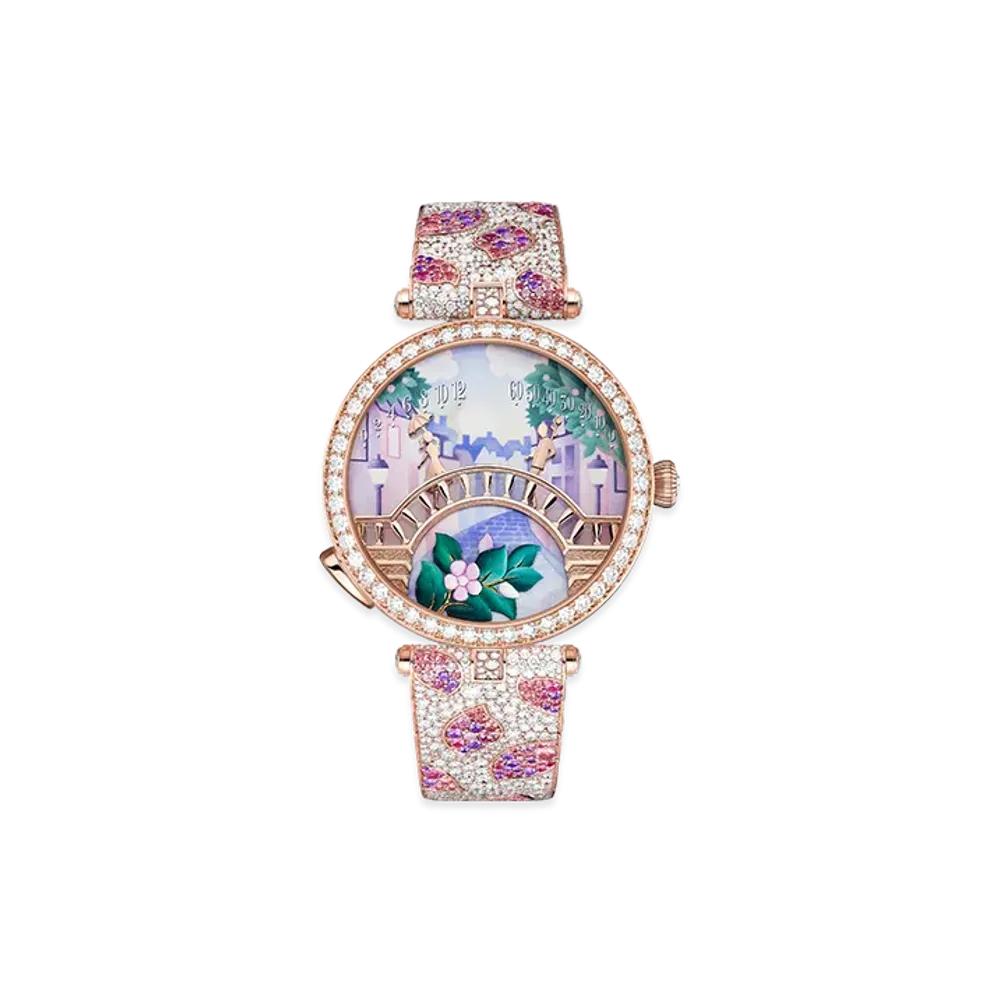Van Cleef & Arpels Lady Arpels Pont des Amoureux Printemps watch "18K Rose gold/Sapphire/Diamond"