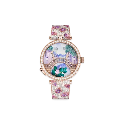 Van Cleef & Arpels Lady Arpels Pont des Amoureux Printemps watch "18K Rose gold/Sapphire/Diamond"