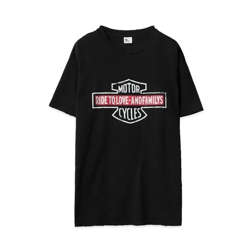 ANDFAMILYS DAMAGE BIG TEE- MOTORCYCLE - "BK"