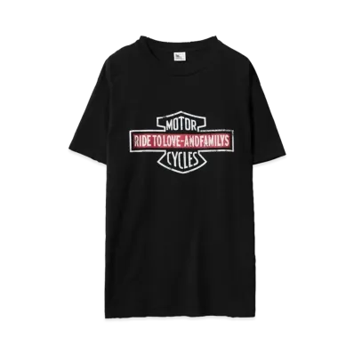 ANDFAMILYS DAMAGE BIG TEE- MOTORCYCLE - "BK"