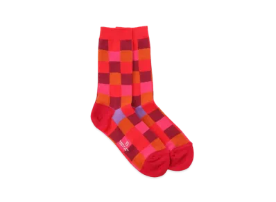 Yohji Yamamoto Y's BLOCK PLAIN STITCH DESIGNED BLOCK SOCKS "Red"