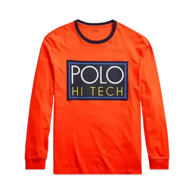 Polo Ralph Lauren Hi Tech Logo Graphic Long-Sleeve T-Shirt "Orange"