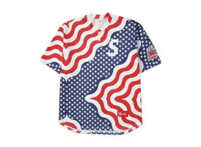 Supreme Shop S Logo Baseball Henley "Flag - New York"