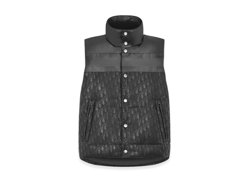 Dior Women's Dioralps Sleeveless Down Jacket Quilted Dior Oblique Technical Fabric "Black"