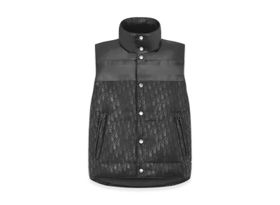 Dior Women's Dioralps Sleeveless Down Jacket Quilted Dior Oblique Technical Fabric "Black"