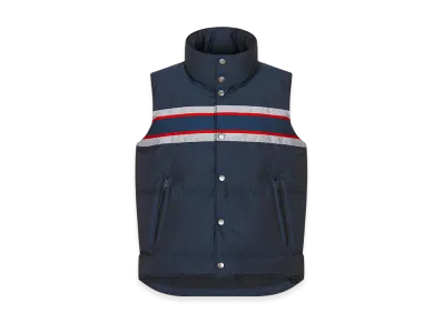 Dior Women's Alps Puffer Vest Three Tone Star Quilted "Blue"