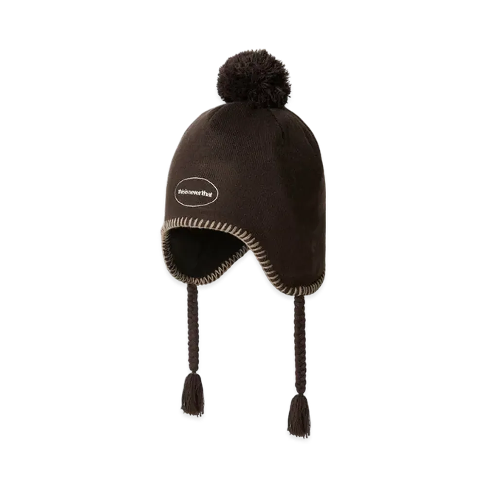 thisisneverthat Pom Earflap Beanie "Brown"