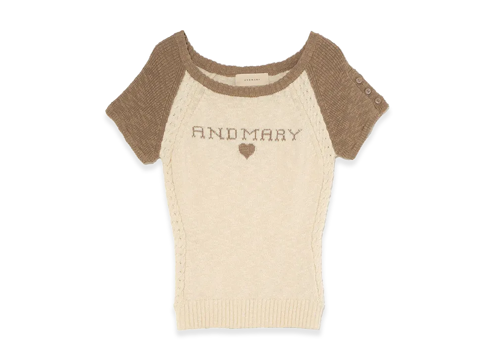 ANDMARY Women's Mary Logo Raglan Tops "Brown"