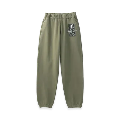 X-Girl Women's Face Box Patch Sweat Pants "Olive"
