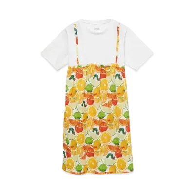graniph x Eric Carle Citrus Pattern Kids Layered One Piece "Off White"