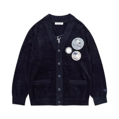 GELATO PIQUE Homme x KOUSUKE SHIMIZU Air Moco Jacquard Cardigan "Navy"