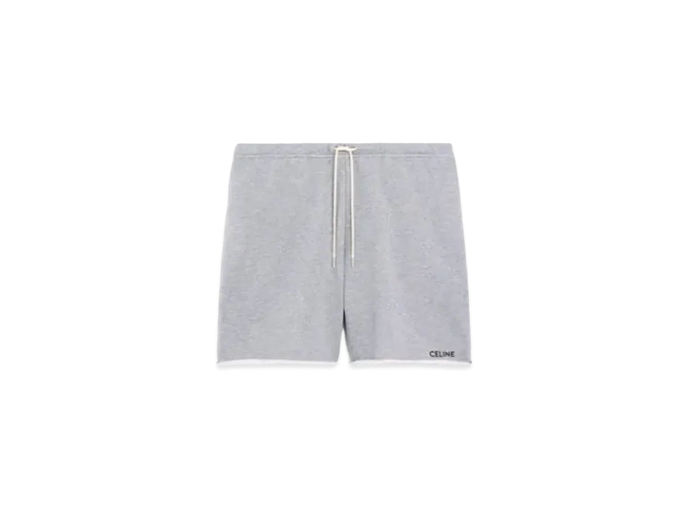 CELINE Celine Embroidered Shorts / Cotton Fleece "Gray/Black"