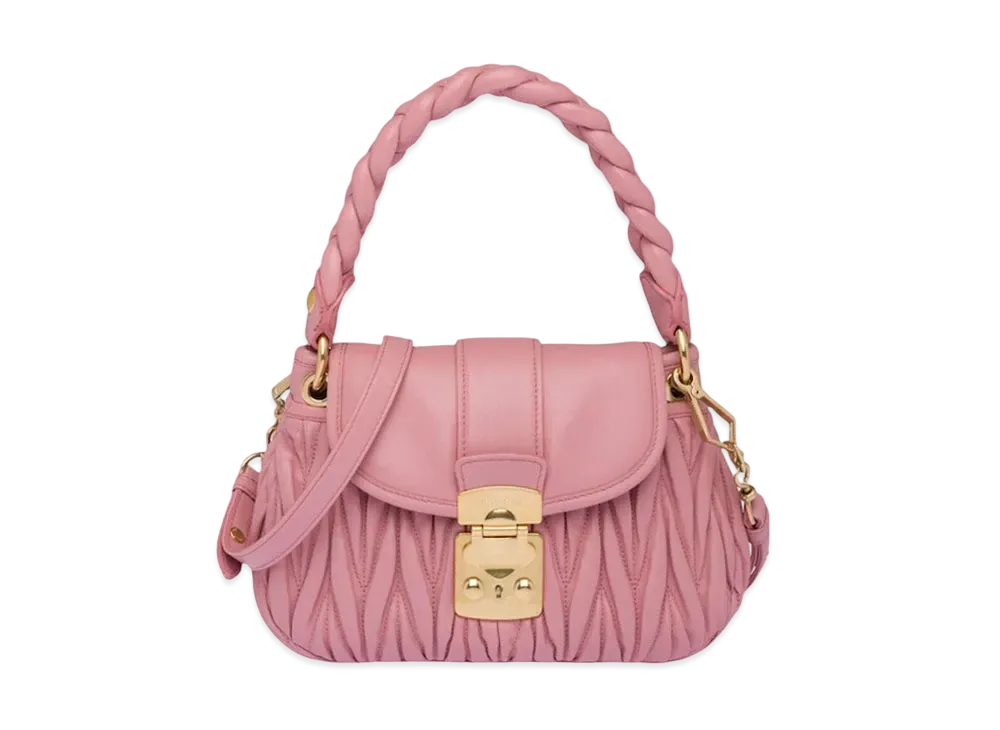 MIU MIU Miu Cofer Materasse Leather Handbag "Pink"