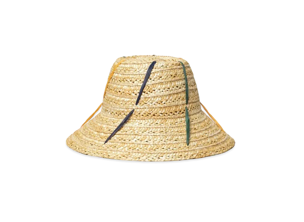 Tory Burch Straw Ribbon Hat "Multi"