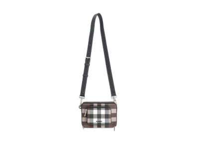 Burberry Check & Leather Cross Body Bag "Dark Barch Brown"