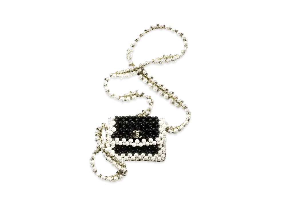 CHANEL Mini Evening Bag Costume Pearl "Black White"