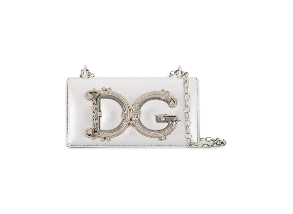 Dolce&Gabbana DG Girls Phone Bag Moldrenpa Leather "Silver"