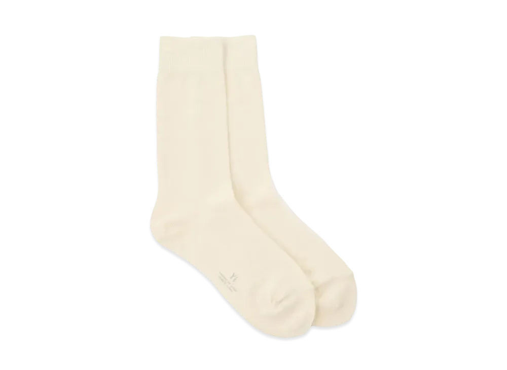 Yohji Yamamoto Y's NYLON PLAIN STITCH BASIC SOCKS "White"