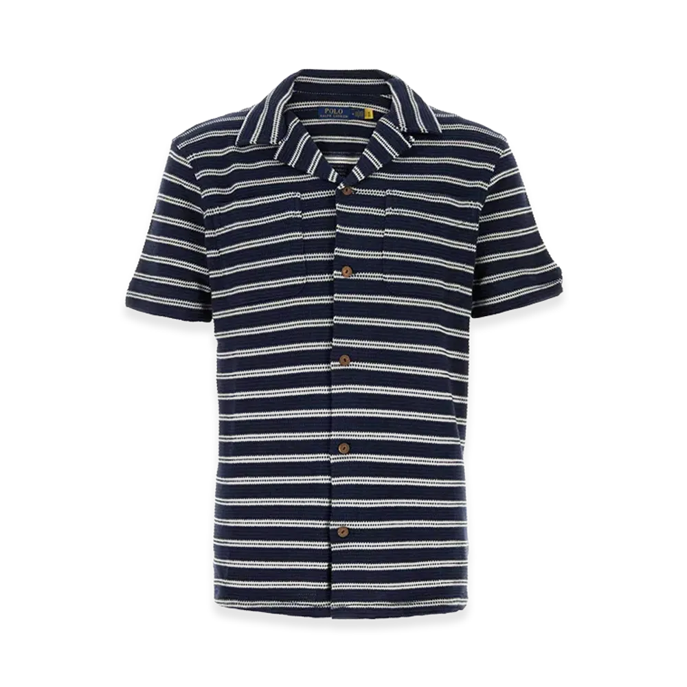 Polo Ralph Lauren Embroidered Cotton Blend Shirt "Blue"