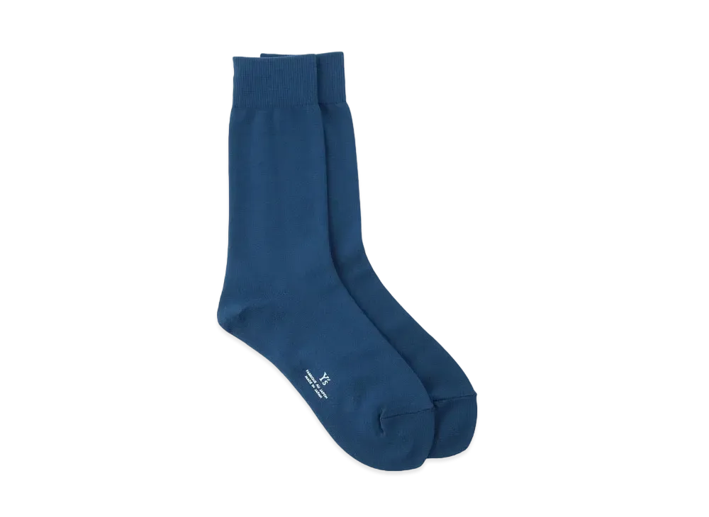 Yohji Yamamoto Y's NYLON PLAIN STITCH BASIC SOCKS "Blue"