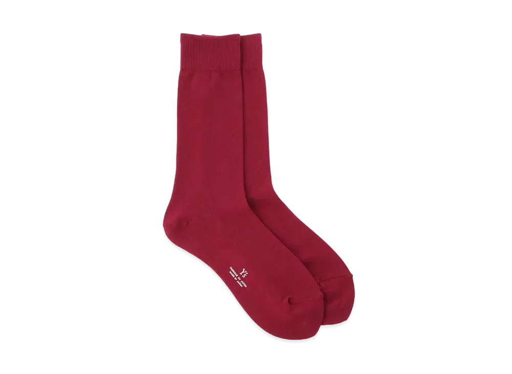 Yohji Yamamoto Y's NYLON PLAIN STITCH BASIC SOCKS "Red"