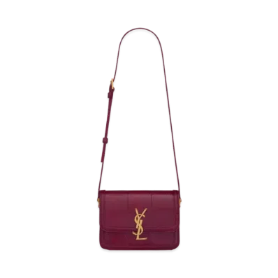 Saint Laurent Solferino Small Satchel In Lacquered Ayers "Dark Magenta"