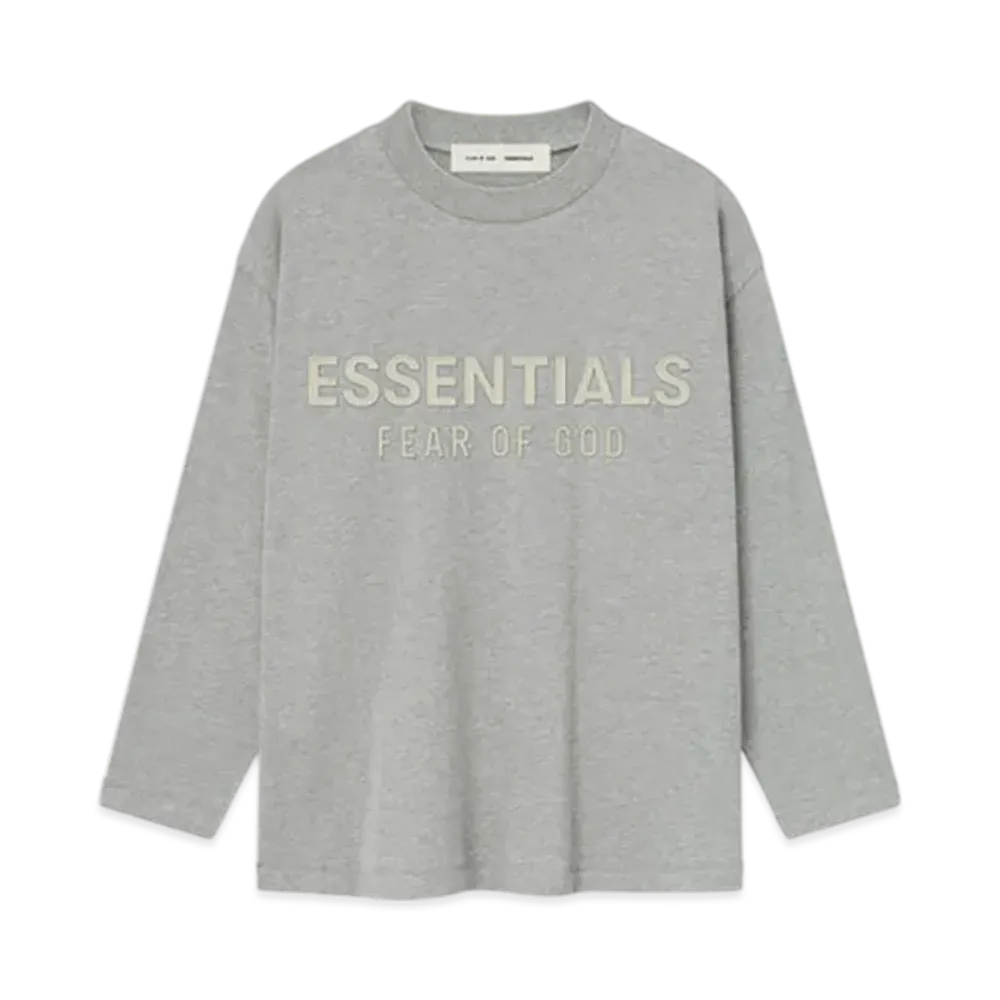 FEAR OF GOD ESSENTIALS Kids Classic Long Sleeve Tee "Concrete Heather"