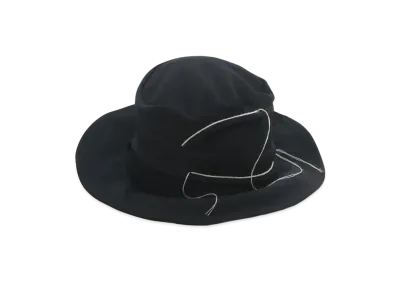 Yohji Yamamoto Y's WOOL GABARDINE CHAIN STITCH HAT "Black"