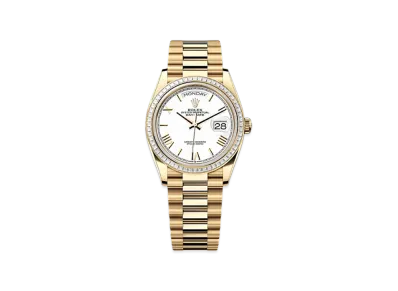 ROLEX Day-Date 36mm Yellow Gold Diamond 128398TBR "White"