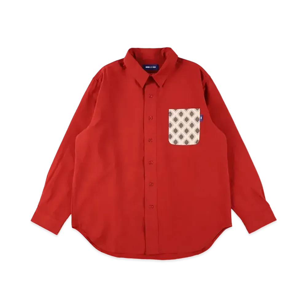 WIND AND SEA Ikat.D Switch Pocket Shirt "Burgundy"