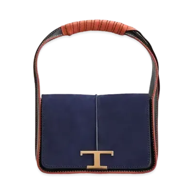 TOD'S Timeless Bag Mini In Suede "Blue"