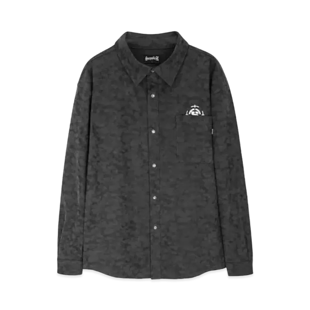 SUPPLIER Vintage Faux Leather Shirt "Black"