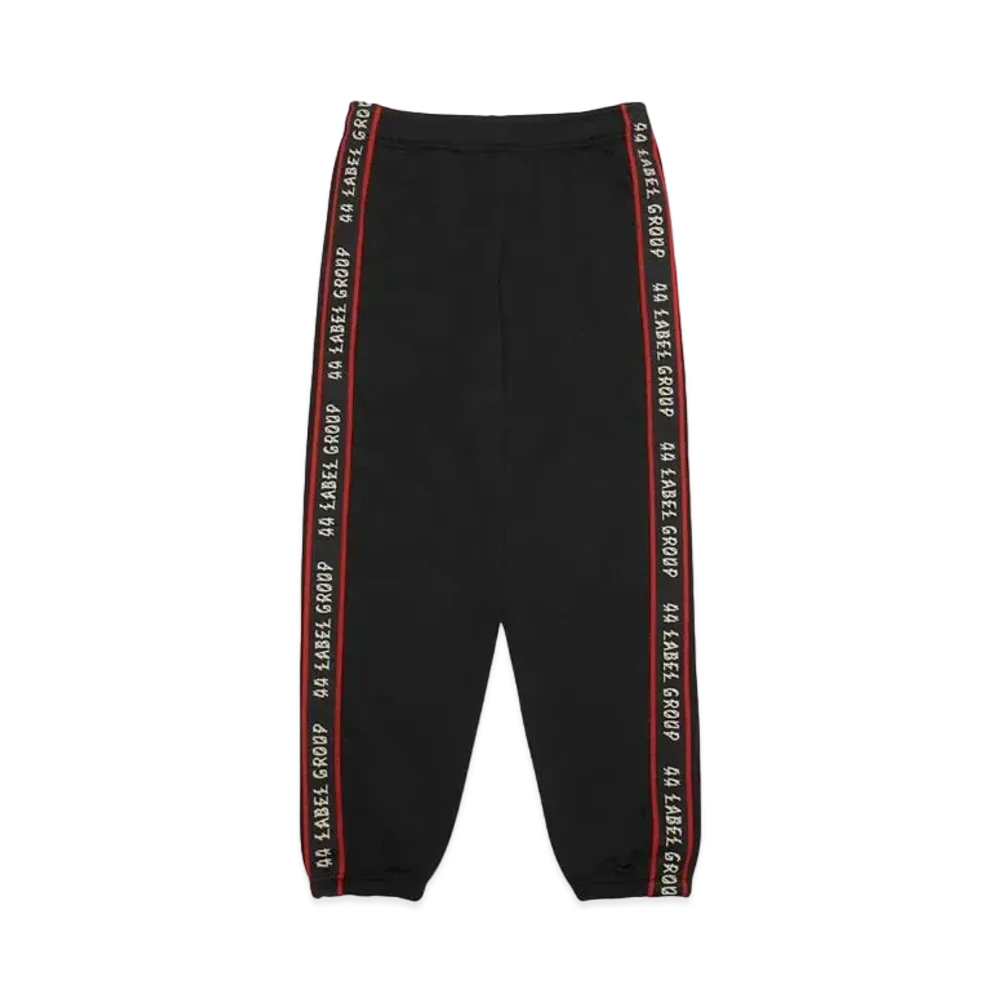 44 LABEL GROUP TAPED ORIGINAL SWEATPANTS ACETATE JERSEY BLACK + 44 LOGO TAPE "BLACK"