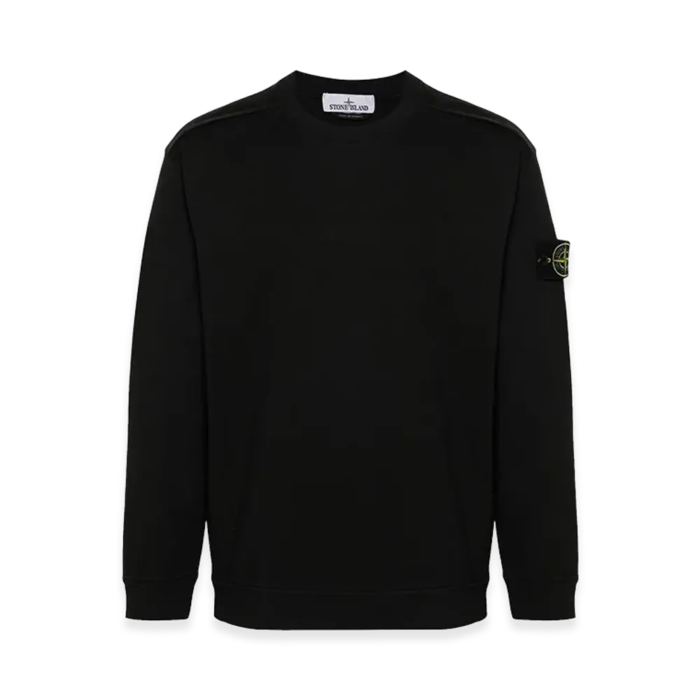 Stone Island Cotton Jersey Crewneck Sweatshirt "Black"