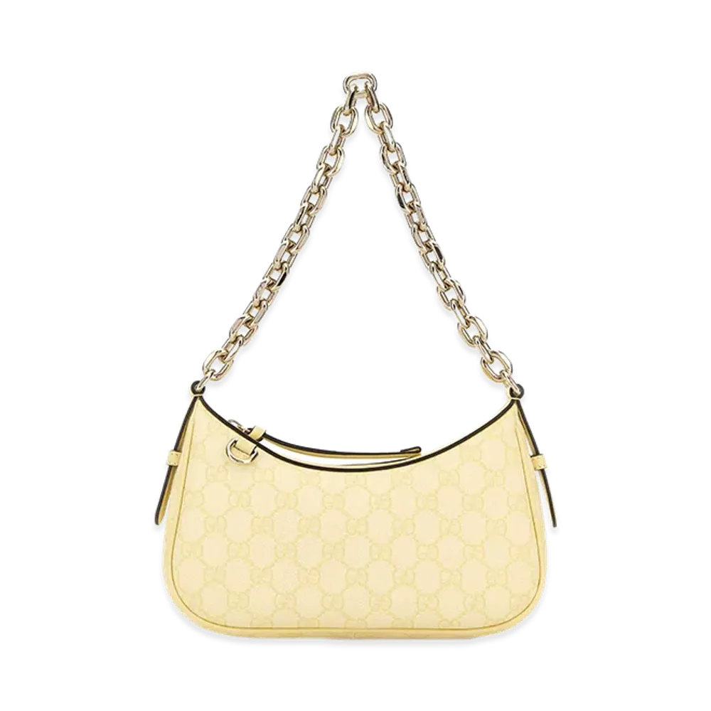 GUCCI Women's Printed Canvas GG Emblem Shoulder Bag "Yellow"