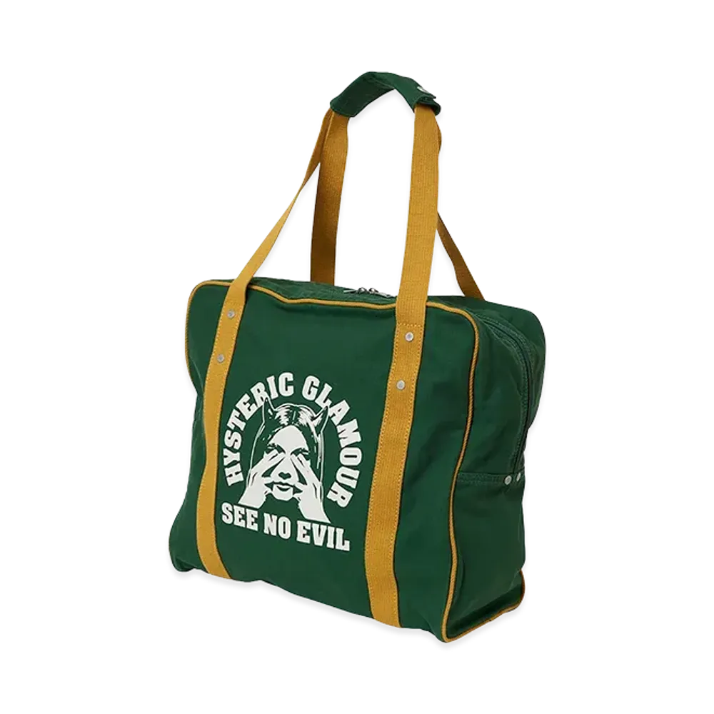 HYSTERIC GLAMOUR See No Evil Duffel Bag "Green"