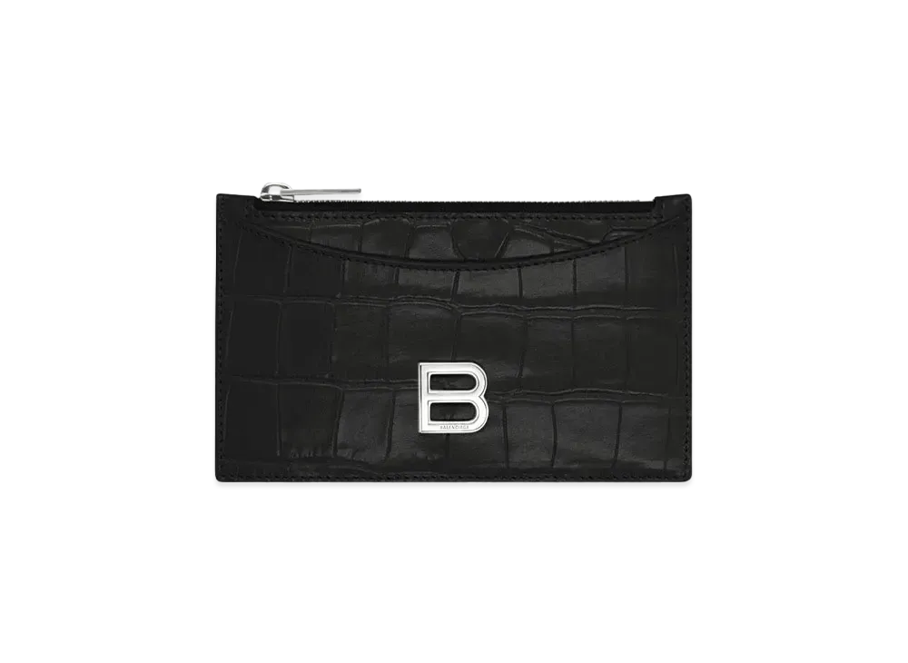 BALENCIAGA Hourglass Long Coin And Card Holder "Black"