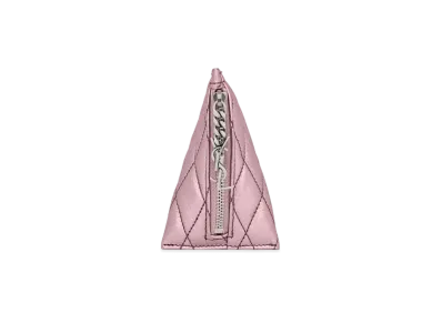 SAINT LAURENT Berlingo Charm In Quilted Lame Leather "Pink Gold"