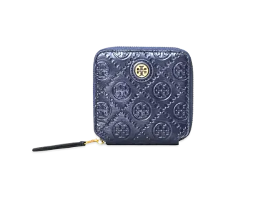 Tory Burch T Monogram Leather Bi-Fold Wallet "Navy"
