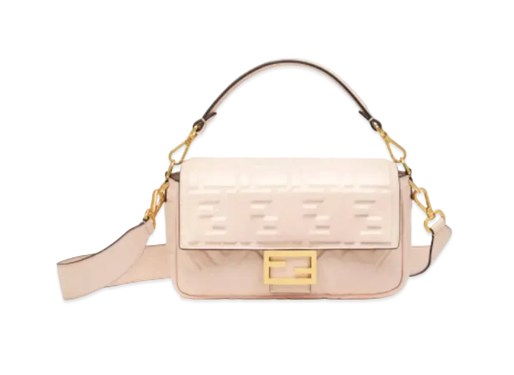 FENDI Baguette FF Nappa Leather Bag "Pink"
