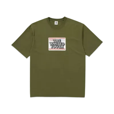 BlackEyePatch x Wasted Youth PRIORITY LABEL TEE "Olive" / VERDY