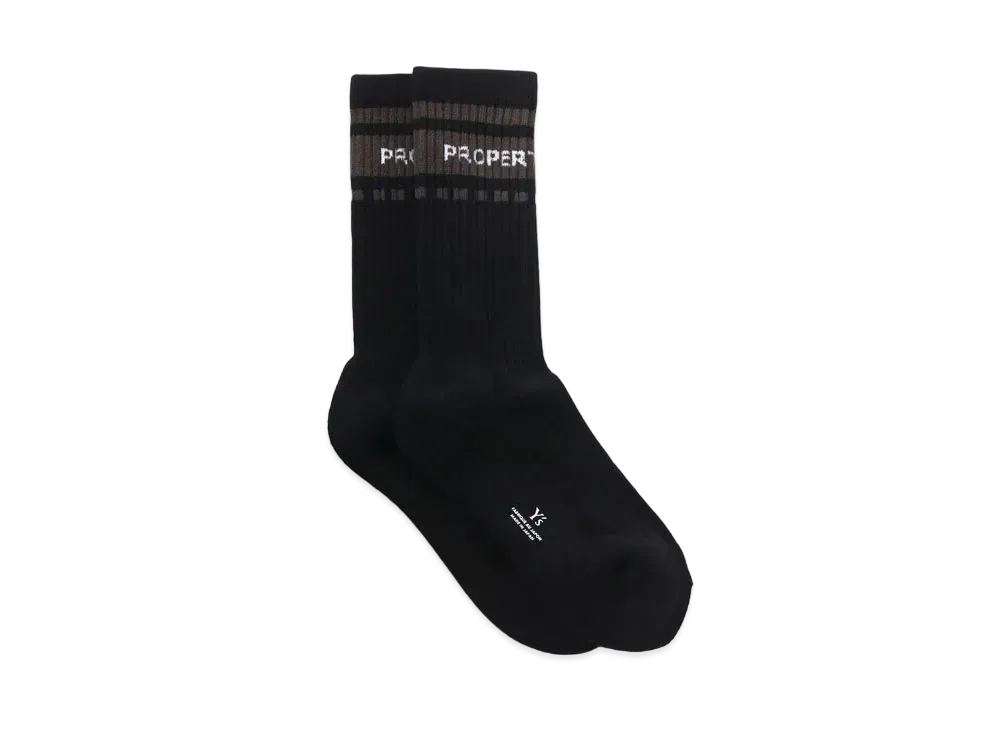 Yohji Yamamoto Y's COTTON JQ SPORTY SOCKS "Black"