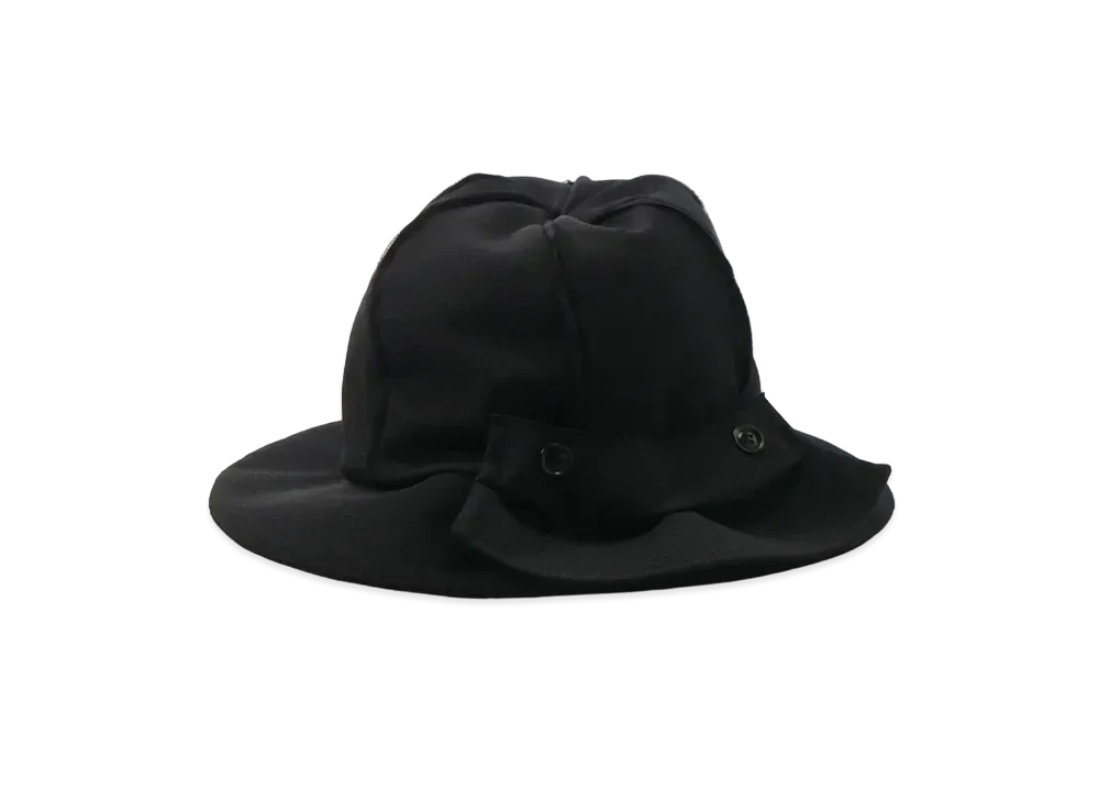 Yohji Yamamoto Y's WOOL GABARDINE BUTTON CLOCHE "Black"