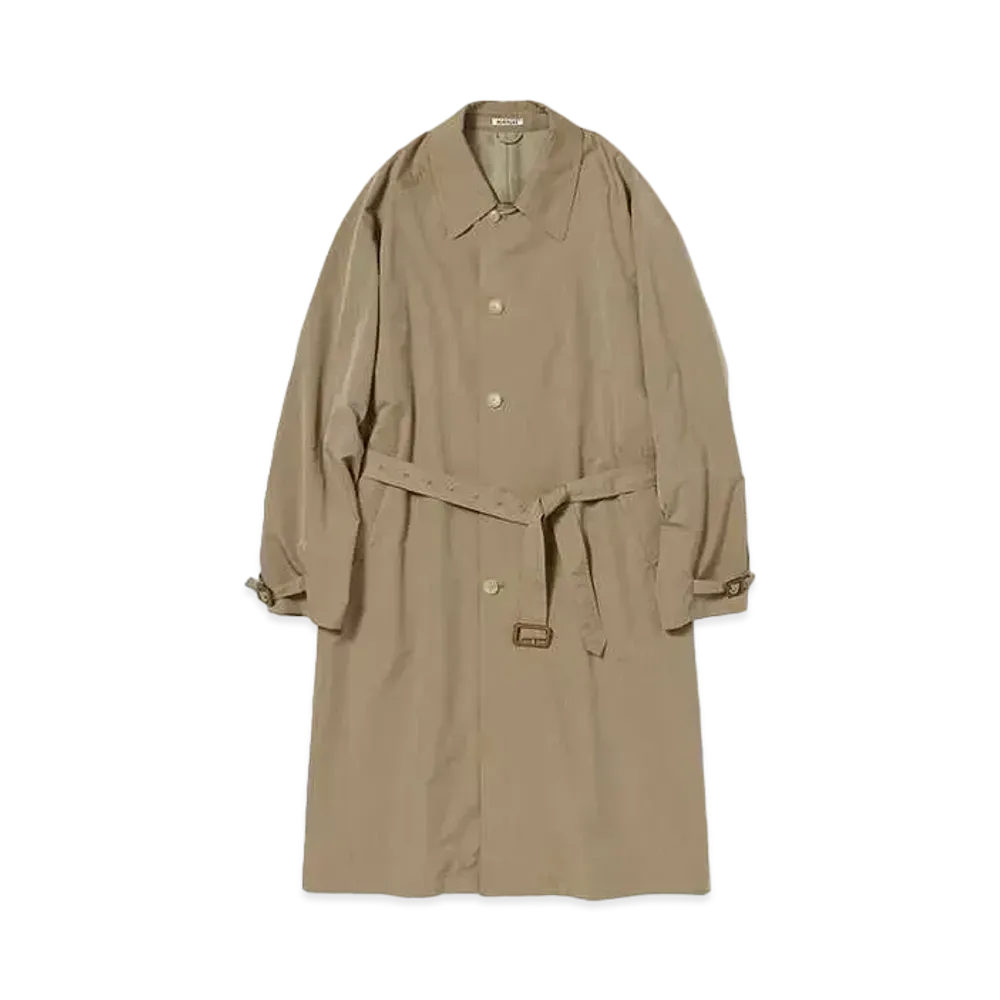AURALEE Finx Polyester Weather Chambray Soutien Collar Coat "Blown Chambray"