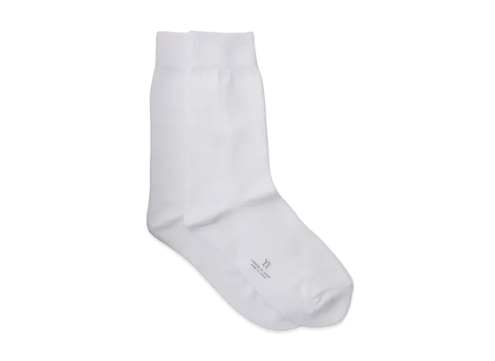 Yohji Yamamoto Y's NY PLAIN STITCH CLASSIC SOCKS "White"