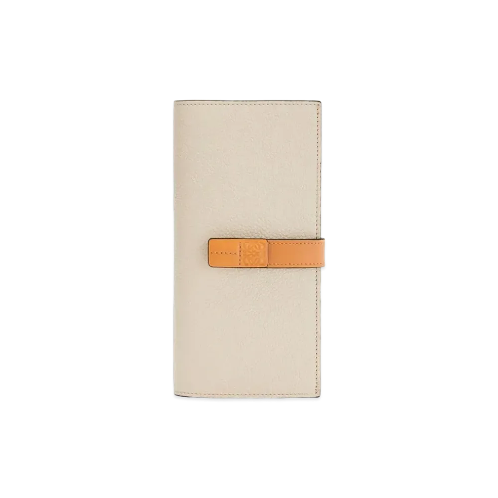 LOEWE Large Vertical Wallet In Grained Calfskin "Light Oat/Honey"
