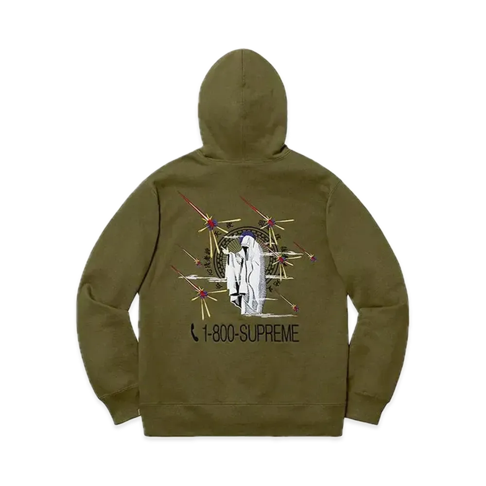 Supreme 1-800 Hooded Sweatshirt "Dark Olive"