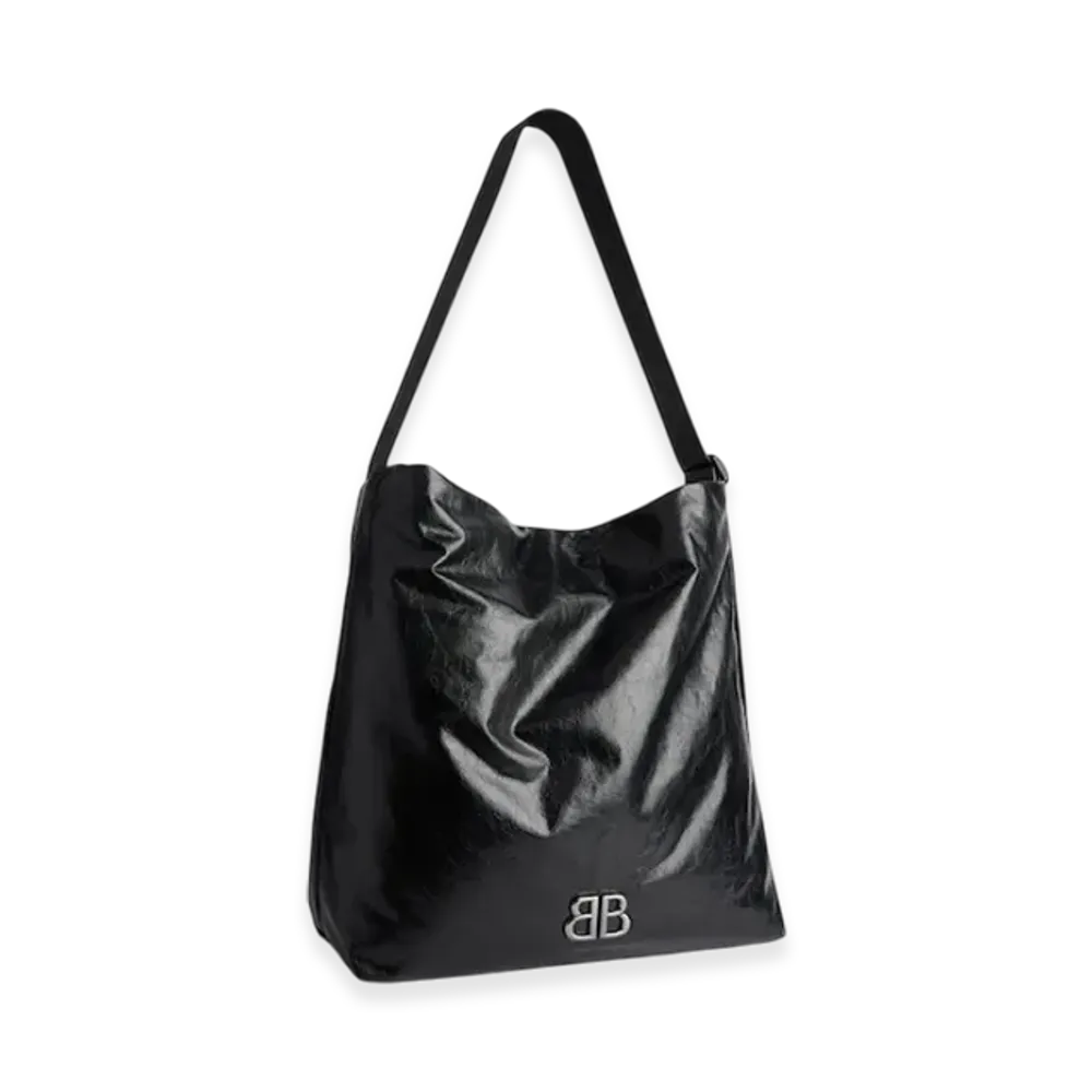 BALENCIAGA Monaco Medium Hobo Bag "Black"