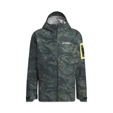 adidas National Geographic Allover Print Rain. Rdy Jacket "Silver Pebble"