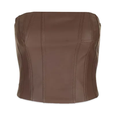 AMIRI Women's Leather Bustier "Brown"